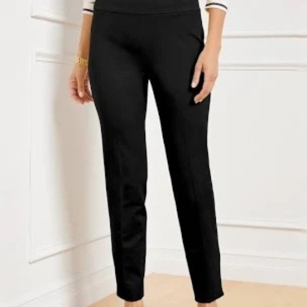 Talbots Women's Chatham Dress Pants Dark Black Size 14 Wool Blend. Very Nice!